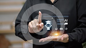 Artificial Intelligence in Online Education and Digital Learning Concept