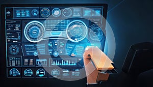 Hand Interacting with Futuristic Computer Interface