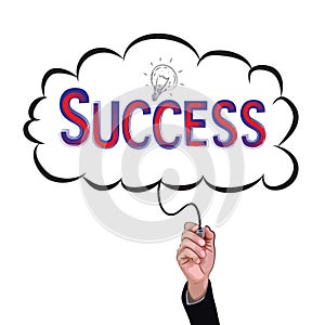 Hand isolate pencil idea write red success illustration.