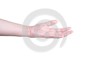 hand on isolated background clipping path