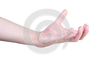 hand on isolated background clipping path