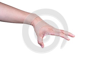 hand on isolated background clipping path