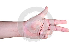 hand on isolated background clipping path