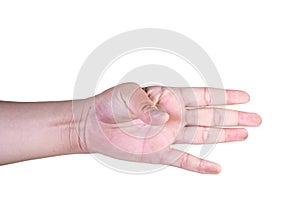 hand on isolated background clipping path