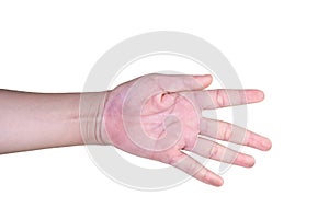 hand on isolated background clipping path