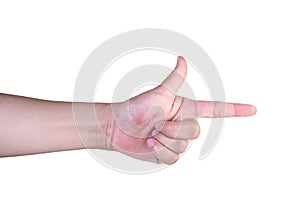 hand on isolated background clipping path