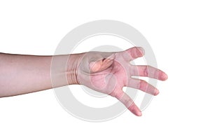 hand on isolated background clipping path