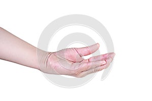 hand on isolated background clipping path