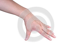 hand on isolated background clipping path