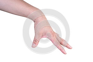 hand on isolated background clipping path