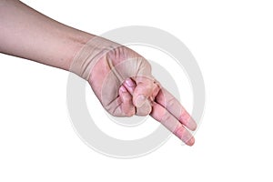 hand on isolated background clipping path