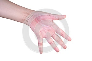 hand on isolated background clipping path