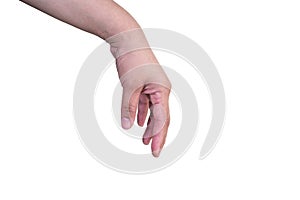 hand on isolated background clipping path