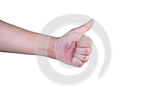 hand on isolated background clipping path