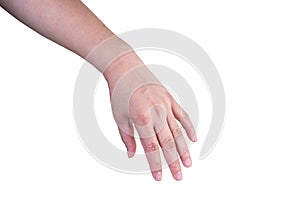 hand on isolated background clipping path