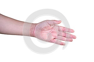 hand on isolated background clipping path