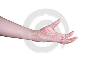 hand on isolated background clipping path