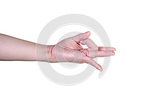 hand on isolated background clipping path