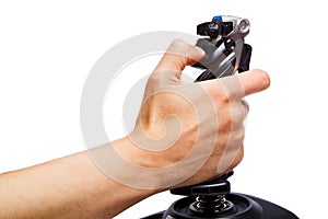 Hand joystick control flight simulator