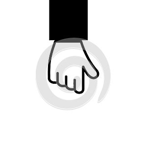 Hand keep icon cursor isolated on white