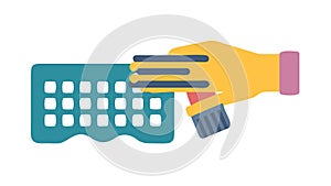 Hand on Keyboard with Screen Display, User Interface Interaction, vector design Generative AI