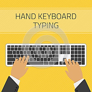 Hand keyboard typing vector