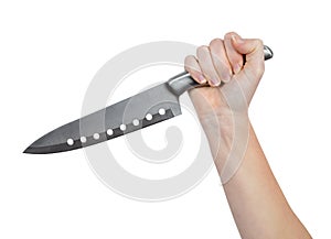 Hand with kitchen knife
