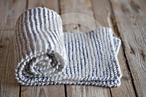 Hand knitted grey scarf