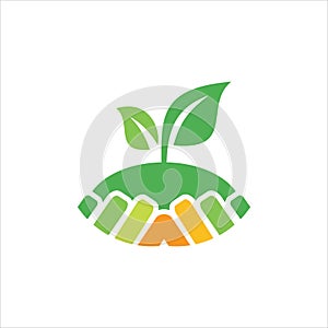 Hand Leaf Nature Organis Logo Vector