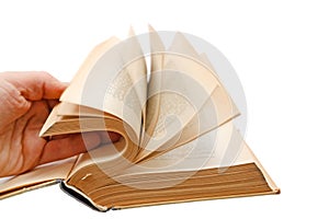 Hand leafing book