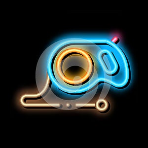 Hand Leash neon glow icon illustration