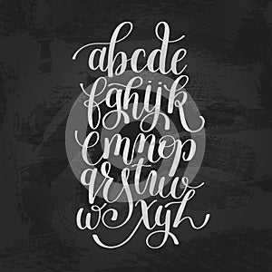 Hand lettering alphabet design, handwritten brush script modern