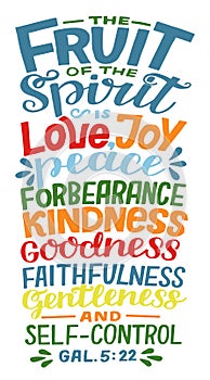 Hand lettering The Fruit of spirit is love, joy, peace.