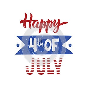 Hand lettering Happy 4th of July