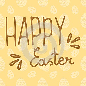 Hand lettering Happy Easter text as Pascha logotype