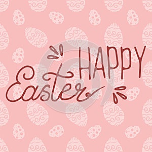 Hand lettering Happy Easter text as Pascha logotype