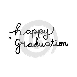 hand-lettering happy graduation text vector