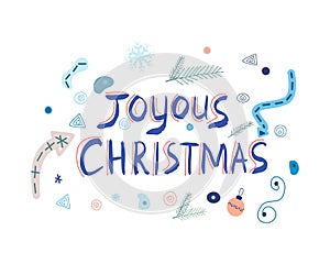 Hand lettering Joyous Christmas