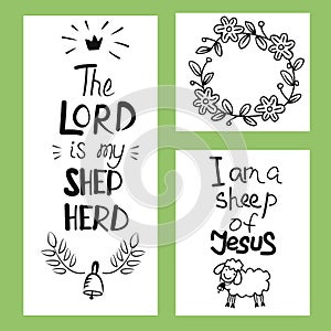 Hand lettering the Lord is my shepherd.