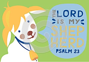 Hand lettering The Lord is my Shepherd with sheep