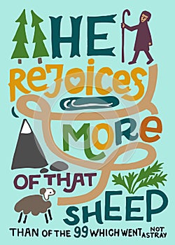 Hand lettering He rejoices more of that sheep