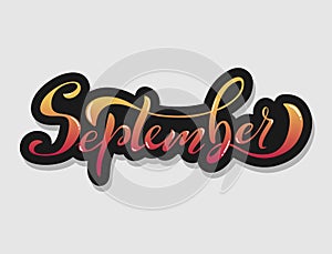 Hand lettering september sign new year month logo ombre lettering decorative typography gradient calligraphy