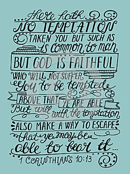 Hand lettering The temptation is not nothing but human and true God