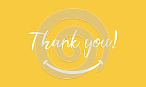 Hand lettering Thank You with sunburst vintage graphic on colorful background. Trendy banner, poster, greeting card and