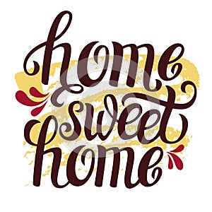 Hand lettering typography poster Home sweet home