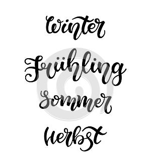 Hand lettering seasons in Deutsch photo