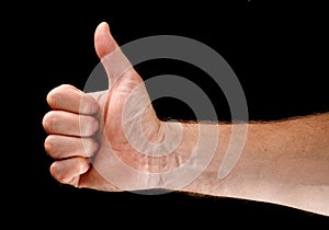 The hand likes and approves