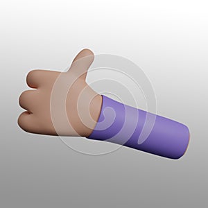 Hand with liking 3d illustrasion rendering