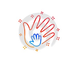 Hand line icon. Social responsibility sign. Vector