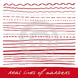 Hand lines - real markers.